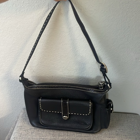 Black Brighton leather purse EUC - nice detail and pockets. - Picture 8 of 8
